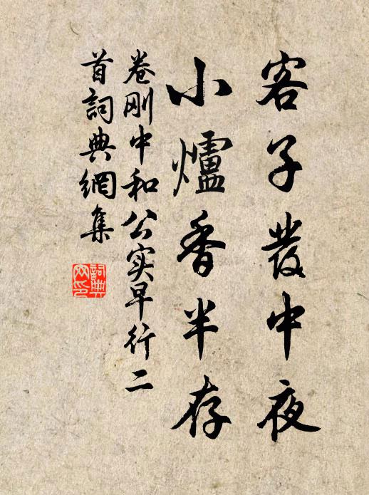 卷刚中客子发中夜，小炉香半存书法作品欣赏