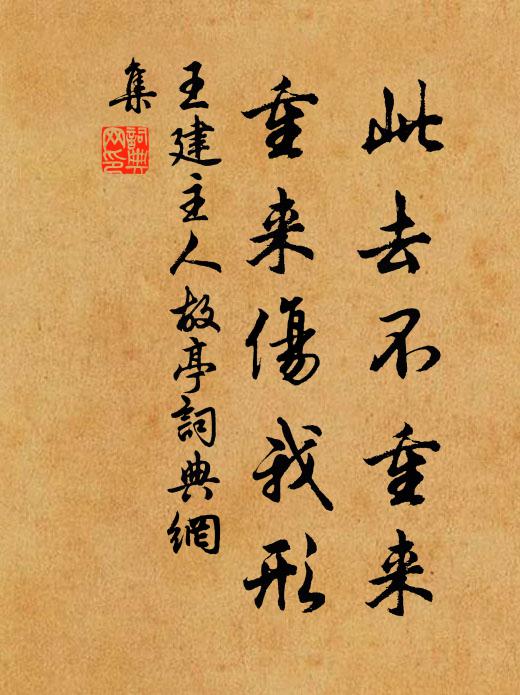 王建此去不重来，重来伤我形书法作品欣赏