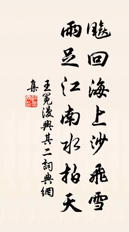 王冕飚回海上沙飞雪，雨足江南水拍天书法作品欣赏