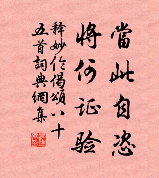 释妙伦当此自恣，将何证验书法作品欣赏