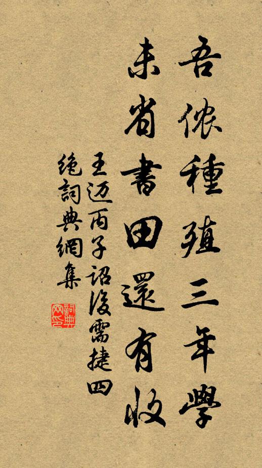 王迈吾侬种殖三年学，未省书田还有收书法作品欣赏