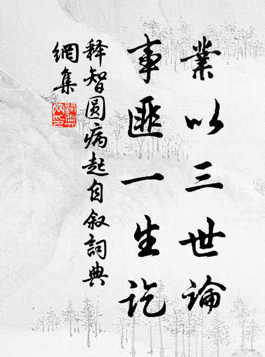 释智圆业以三世论,事匪一生讫书法作品欣赏