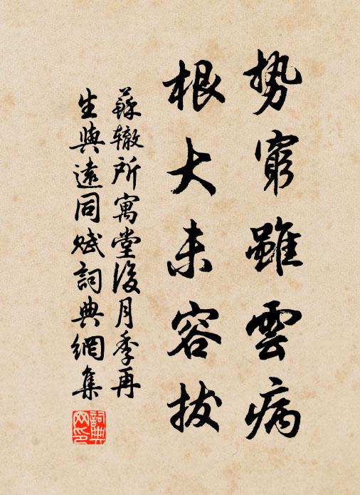苏辙势穷虽云病，根大未容拔书法作品欣赏