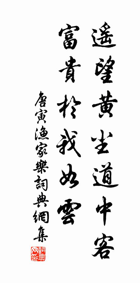 唐寅遥望黄尘道中客，富贵于我如云书法作品欣赏