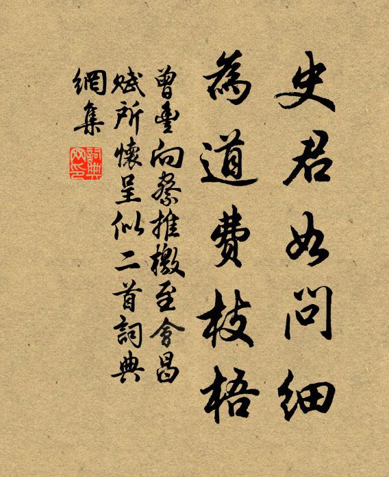 曾丰史君如问细，为道费枝梧书法作品欣赏