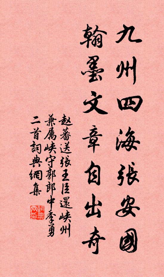 赵蕃九州四海张安国，翰墨文章自出奇书法作品欣赏