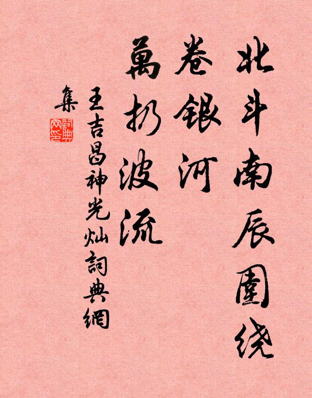 王吉昌北斗南辰围绕，卷银河、万扔波流书法作品欣赏