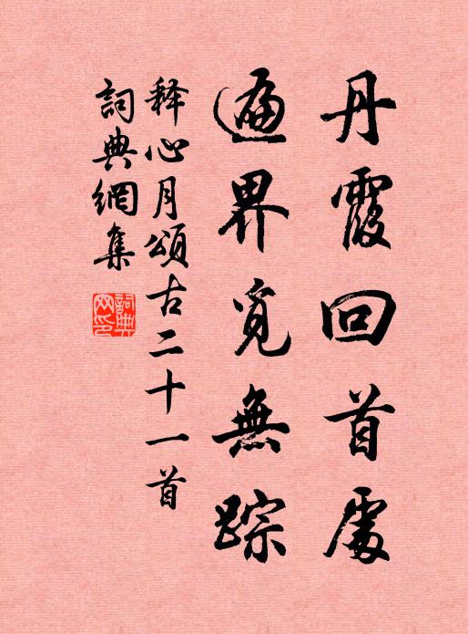 释心月丹霞回首处，遍界觅无踪书法作品欣赏