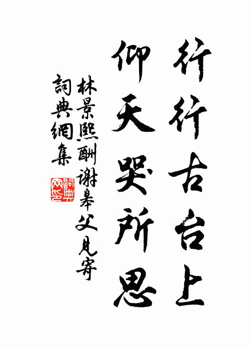林景熙行行古台上，仰天哭所思书法作品欣赏
