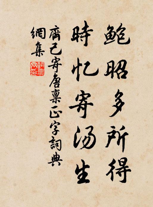齐己鲍昭多所得，时忆寄汤生书法作品欣赏