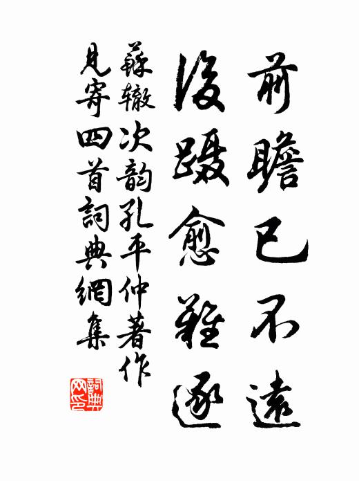 苏辙前瞻已不远，后蹑愈难逐书法作品欣赏