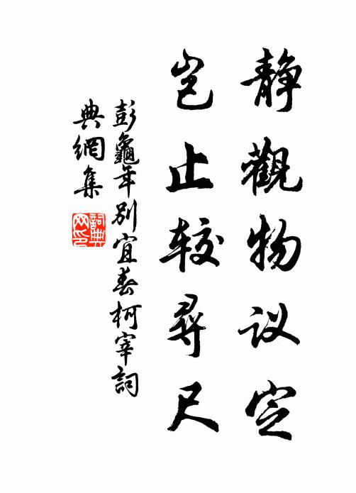 彭龟年静观物议定，岂止较寻尺书法作品欣赏