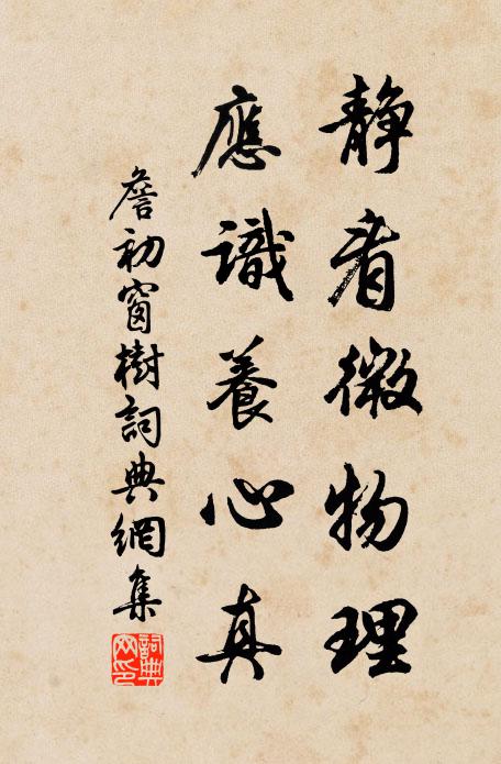詹初静看微物理，应识养心真书法作品欣赏