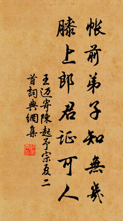 王迈帐前弟子知无几，膝上郎君证可人书法作品欣赏