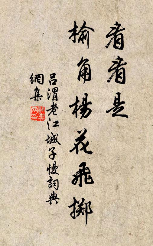 吕渭老看看是、榆角杨花飞掷书法作品欣赏