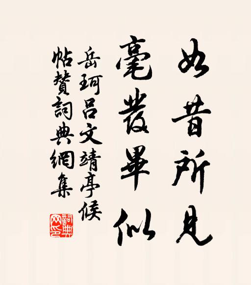 岳珂如昔所见，毫发毕似书法作品欣赏