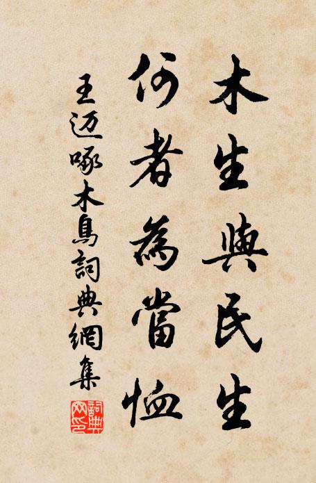 王迈木生与民生，何者为当恤书法作品欣赏