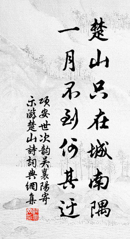 项安世楚山只在城南隅，一月不到何其迂书法作品欣赏