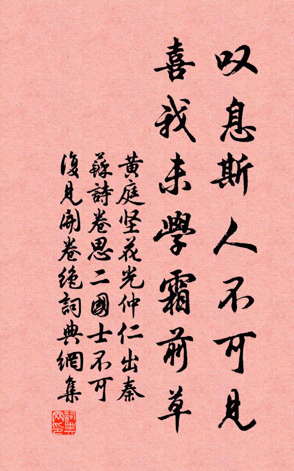 黄庭坚叹息斯人不可见，喜我未学霜前草书法作品欣赏