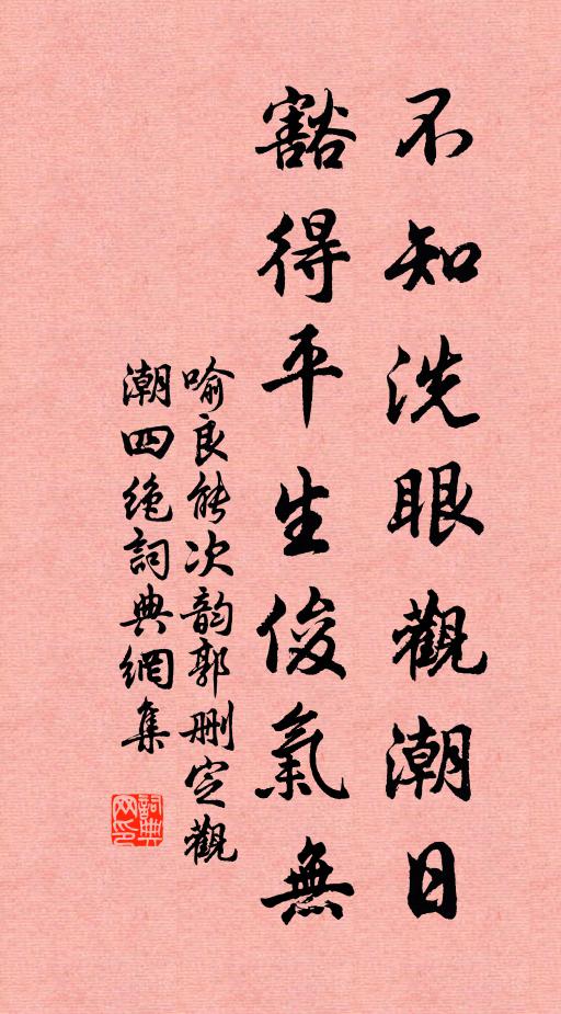 喻良能不知洗眼观潮日，豁得平生俊气无书法作品欣赏