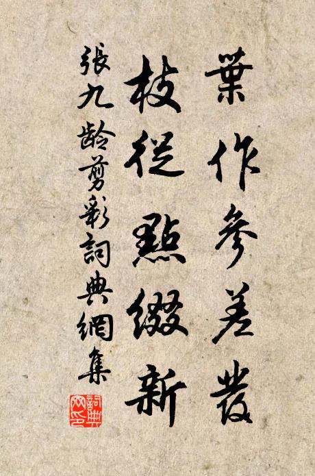 张九龄叶作参差发，枝从点缀新书法作品欣赏