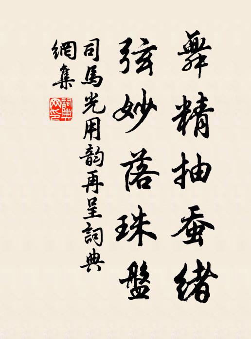 司马光舞精抽蚕绪，弦妙落珠盘书法作品欣赏