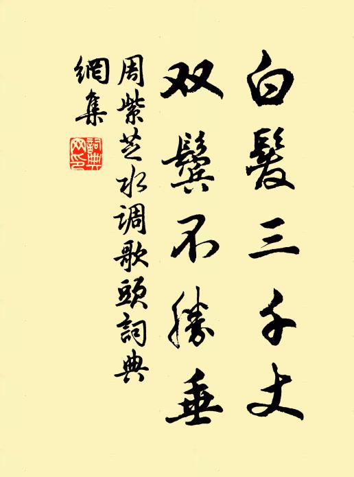 周紫芝白发三千丈，双鬓不胜垂书法作品欣赏