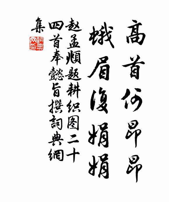 赵孟頫高首何昂昂，蛾眉复娟娟书法作品欣赏