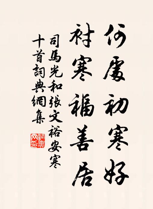 司马光何处初寒好，衬寒福善居书法作品欣赏