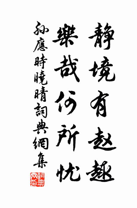 孙应时静境有赵趣，乐哉何所忧书法作品欣赏