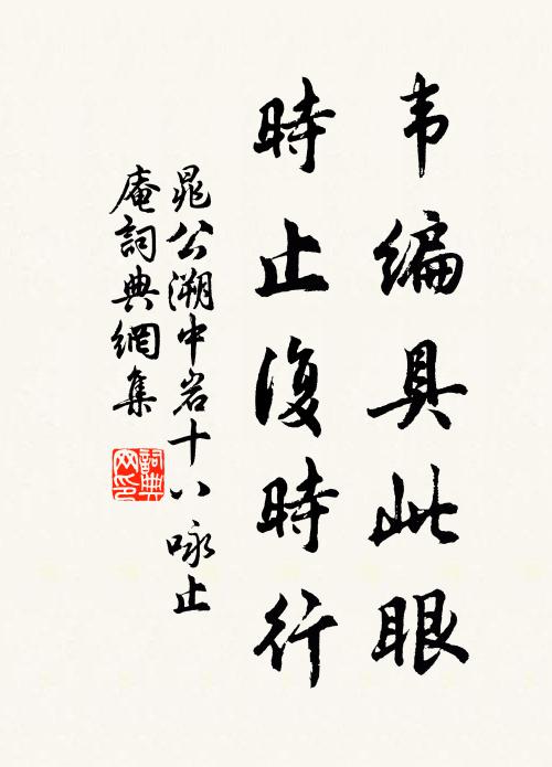 晁公溯韦编具此眼，时止复时行书法作品欣赏