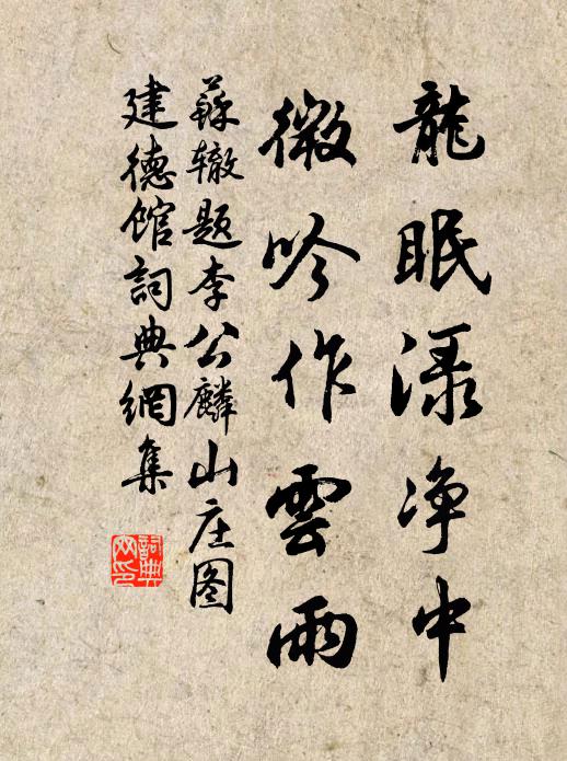 苏辙龙眠渌净中，微吟作云雨书法作品欣赏