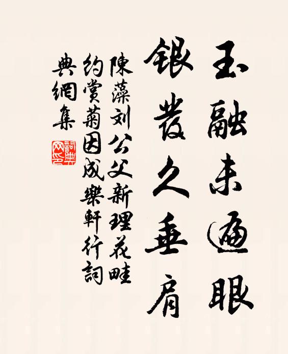 陈藻玉融未遍眼，银发久垂肩书法作品欣赏