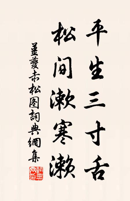 姜夔平生三寸舌，松间漱寒濑书法作品欣赏
