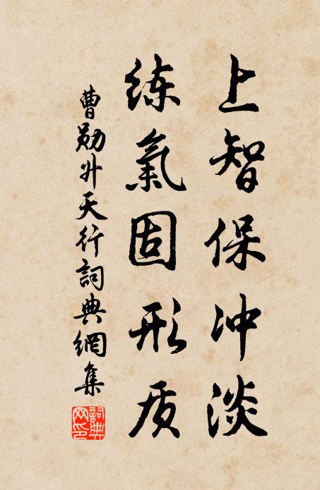 曹勋上智保冲淡，练气固形质书法作品欣赏