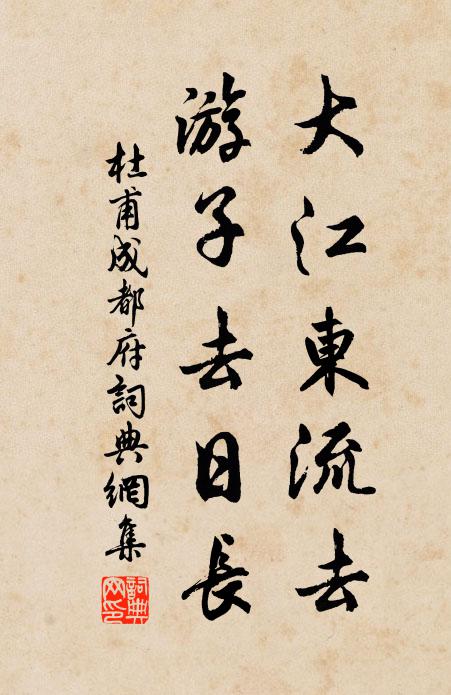 杜甫大江东流去，游子去日长书法作品欣赏