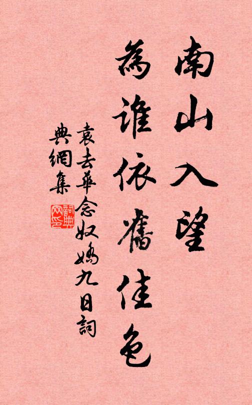 袁去华南山入望，为谁依旧佳色书法作品欣赏