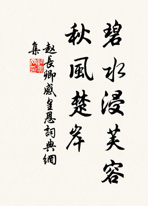 赵长卿碧水浸芙容，秋风楚岸书法作品欣赏