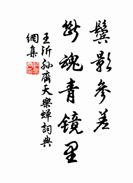 王沂孙鬓影参差，断魂青镜里书法作品欣赏