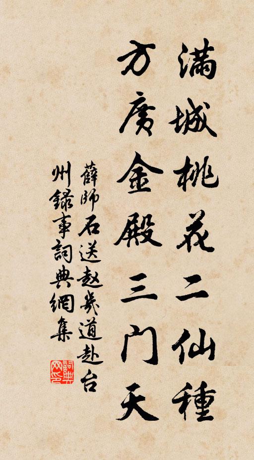 薛师石满城桃花二仙种，方广金殿三门天书法作品欣赏