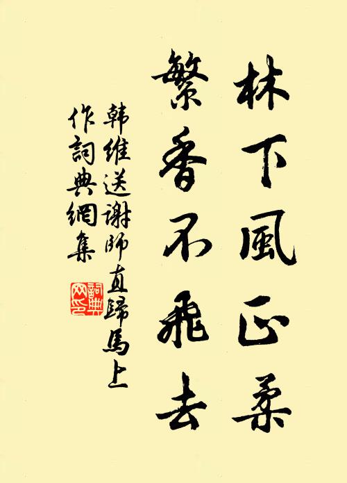 韩维林下风正柔，繁香不飞去书法作品欣赏