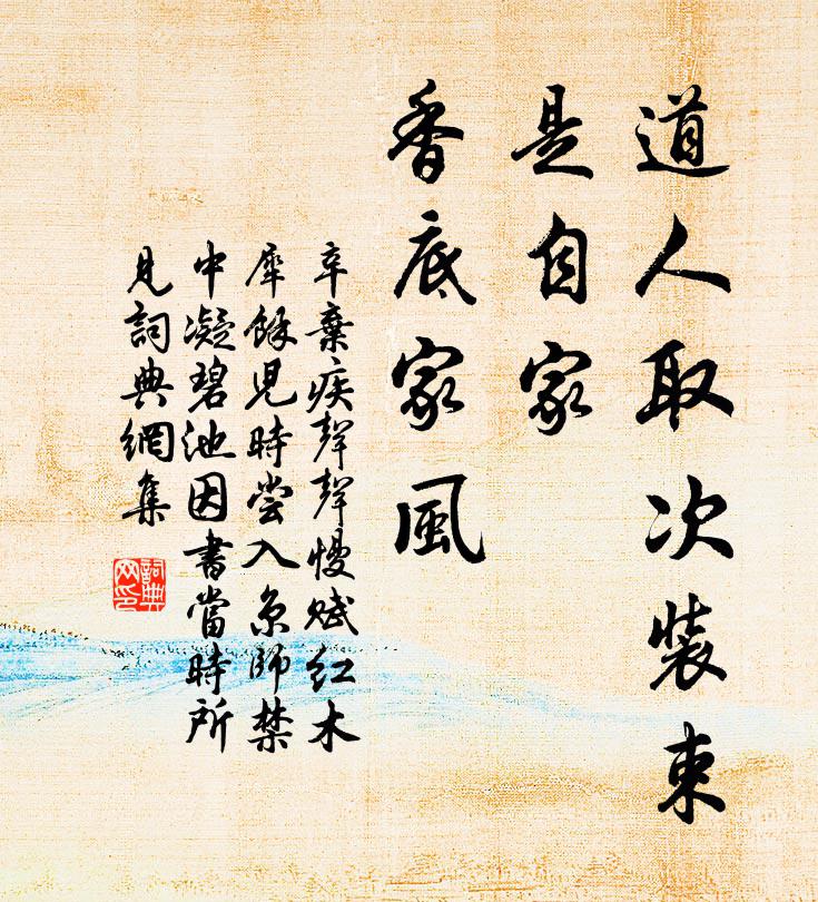 辛弃疾道人取次装束，是自家、香底家风书法作品欣赏