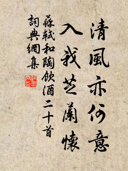 苏轼清风亦何意，入我芝兰怀书法作品欣赏