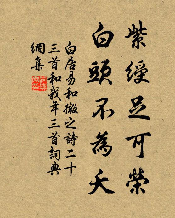 白居易紫绶足可荣，白头不为夭书法作品欣赏