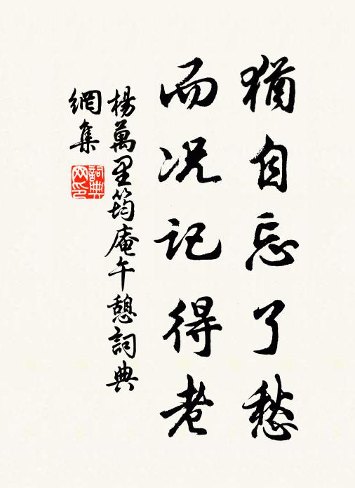 杨万里犹自忘了愁，而况记得老书法作品欣赏