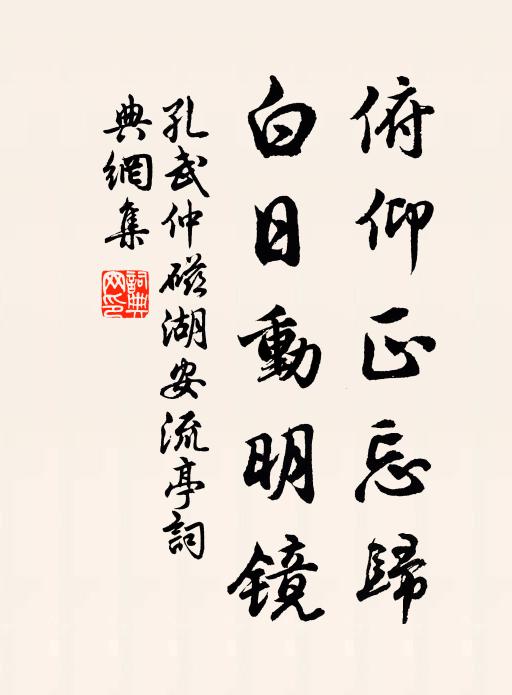 孔武仲俯仰正忘归，白日动明镜书法作品欣赏