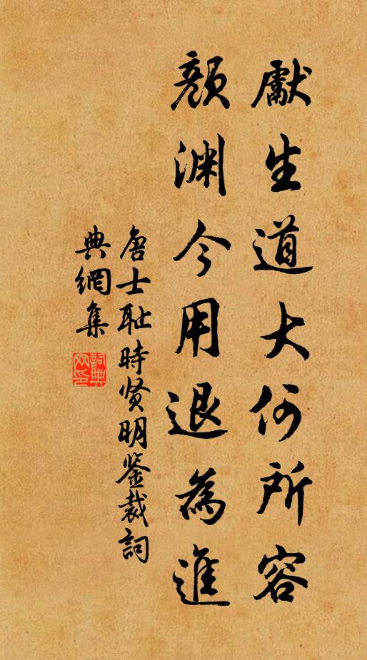 唐士耻先生道大何所容，颜渊今用退为进书法作品欣赏