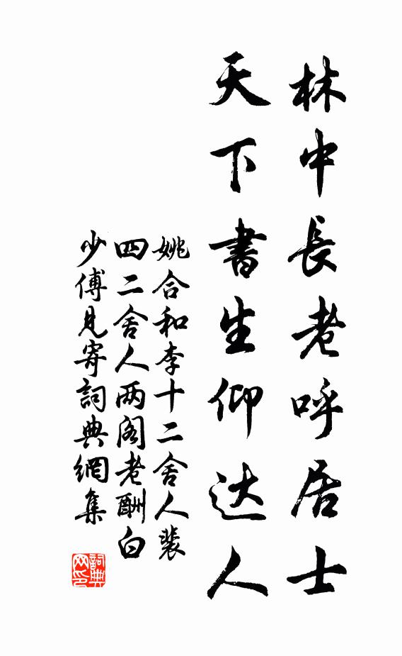 姚合林中长老呼居士，天下书生仰达人书法作品欣赏