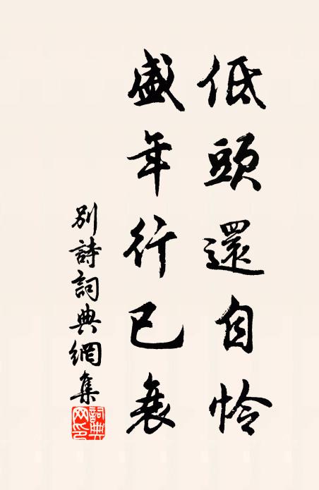 佚名低头还自怜，盛年行已衰书法作品欣赏