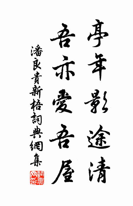 潘良贵亭年影途清，吾亦爱吾屋书法作品欣赏